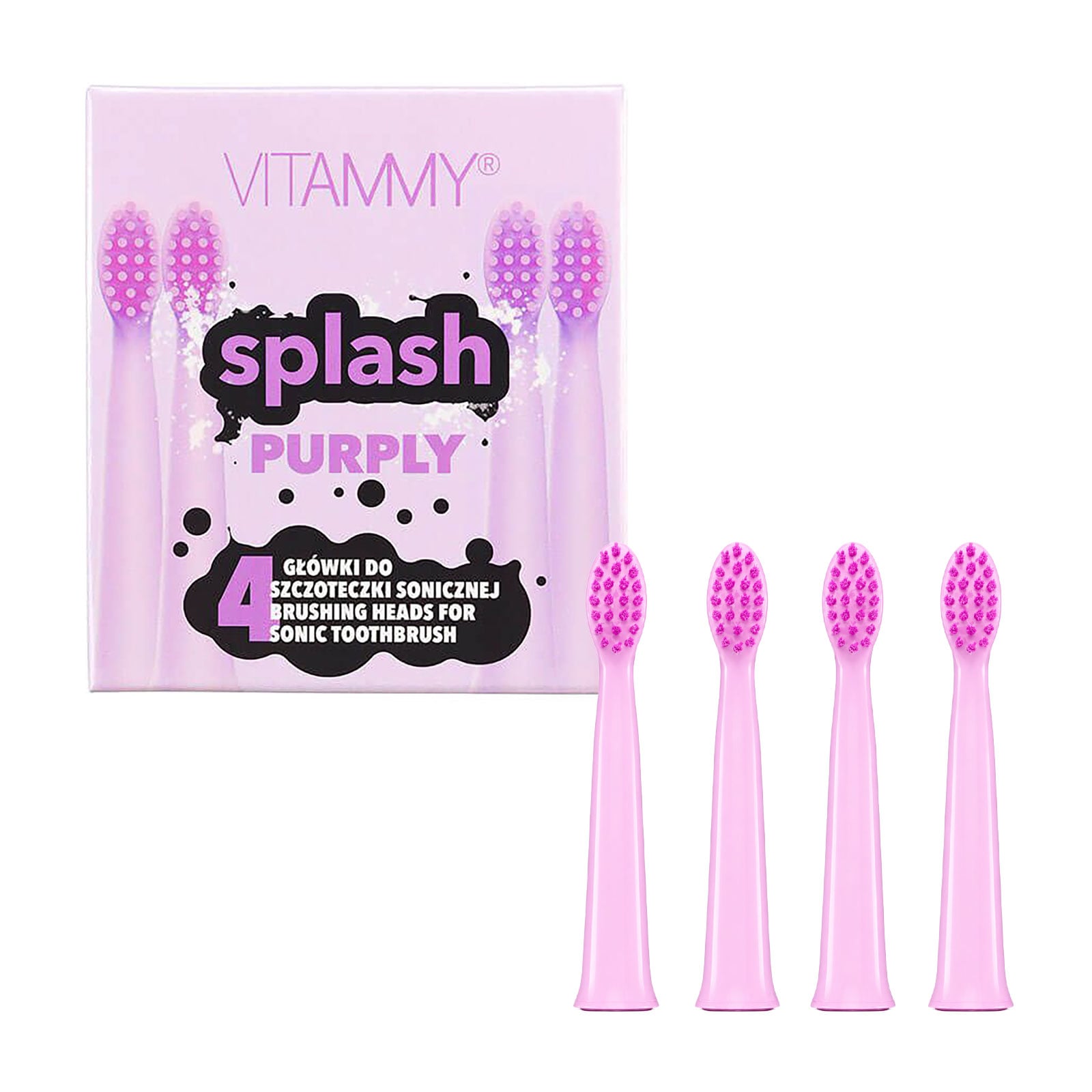 Змінні насадки для електричної зубної щітки VITAMMY Splash Purply фіолетові, 4 шт (TH1811-4 purply)
